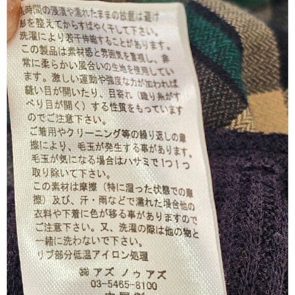 As Know As Blue Plaid Pullover Top Womens M/L Round Neck Long Slv Curved Hem - Picture 11 of 11